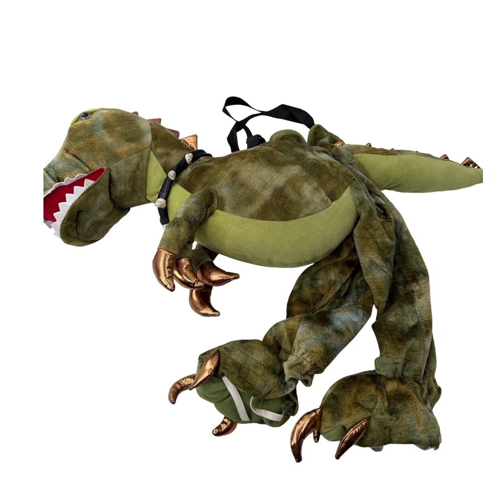 Ministry of Rascals Kids T-Rex Dinosaur Ride-On Costume Plush Green 3-7 Years